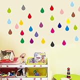 Ferrisストア100個カラフルな円Raindrop PVC壁楕円形デカールステッカーベビー子供子供の部屋23.6 X 16.9 " 10422737