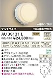 コイズミ照明 LED防雨型ブラケットマルチタイプ(白熱球60A相当)電球色 AU38131L