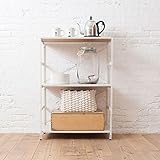 set-hi-rack3-wh/nspシェルフ・ラック 単品-ハイ（棚板 3枚） PVC（ホワイト）|別売キャスターご用意