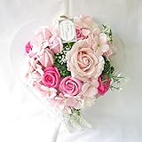 母の日 ギフト 花 誕生日プレゼント女性 プレゼント ソープフラワー フレグランス フラワー 造花 (壁掛けハートピンク)