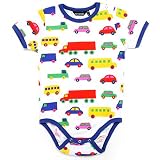 マリメッコ marimekko ロンパース 赤ちゃん ベビー 半袖 半袖ロンパース 車 ブーブー BODY VAUDE BO BOO SHORT SLEEVES 045645-013 80サイズ(約1