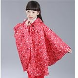 Gewaha 子供用 キッズ レインコート 女の子 おしゃれ かわいい レインポンチョ ゴム 柄 カッパ フード 新学期 用 子どもレインコート ランドセル 小学生 雨具 レインウェア 防水 防風 通