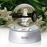 axayinc 3dクリスタルボールLED夜ライトAdvanceレーザー彫刻子供のギフト
