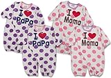 (アイラブパパ&ママ)I lovePaPa&Mama 2015 水玉柄 コンビドレス カバーオール ロンパース 50-60cm ママピンク
