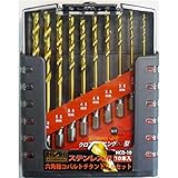 （ お徳用 2セット） H＆H 六角軸コバルトドリルセット 先端工具 【10個入り×2セット】 ステンレス用 HCD-10 〔DIY用品 大工道具〕
