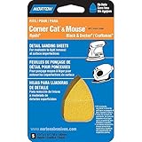 Norton 07660702705 Iron Shape Sanding Sheet for Corner Cat/Mouse Sander, Hook and Loop, 5-1/2' Lengt