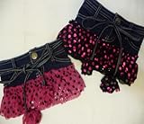 (ラブエンジェル)LOVE&ANGEL ドット柄ラメレース切り替えフリフリデニムスカート [キッズ] タグサイズ15 黒