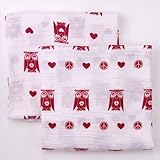 Bambino Land Muslin Organic Blankets Peace & Love Owls - by Bambino Land
