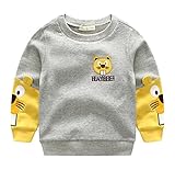 PANCY 子供服 春秋 長袖 Tシャツ トレーナー 丸い襟 キッズ 男の子 女の子 ベビー 子供 おしゃれ カジュアル ファッション 可愛い 動物柄 リス 4色