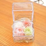 [florence du]プリザーブドフラワー 4色ミニバラキューブボックスアレンジメント (ピンクミックス)