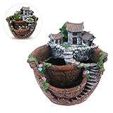多肉植物 鉢 花植物ポットクリエイティブ植物ポットミニフェアリーガーデンとスウィートハウスデコレーション (16cm*17cm)