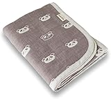 はぐまむ hugmamu 日本製 ガーゼケット 5重 S リトルパーティー ブラウン (パンダ) 1512-15