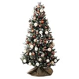 LOWYA （ロウヤ） クリスマスツリー ツリー チョコレート色 オーナメントセット LED リアルMIX葉 足元ファブリックカバー付き 180cm