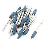 uxcell 軸付き砥石　研磨　ルーター　マウントポイント　ラバーコアポリッシュマウント　5mm x 3mm　シャンクコーンヘッドブルーラバー研磨　ポイント22個マウント