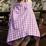 「チェック・ザ・パンダゴン パープル」 授乳ケープ 授乳カバー お出かけ時の授乳も安心 ナーシングカバー ナーシングケープ カラー：パープル