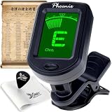 Phoenix ギター チューナー クリップ式 高精度 クロス/ピック/メーカー長期保証書【4点セット】
