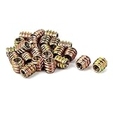uxcell 家具インサートナット　炭素鋼製ブロンズトーン M6 x 12mm 　25個入り
