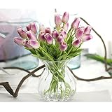 Linyuan 安定した品質 10PCS Latex Real Touch Tulip 花 Flower Bouquets Bridal Wedding Home アールデコ Decor MW0150