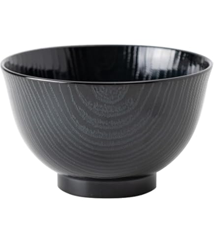 Amazon.co.jp: 箔一 汁椀 黒内朱 径126×104mm 金のお椀 銀のお椀