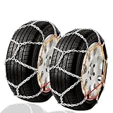 Autart タイヤチェーン 金属製 165/70R13 155/80R13 155R13 175/65R13 155/70R14 165/65R14 175/60R14 145/80R14 155/65R15 165/55R15 175/50R15 185/60R13 175/70R12 チェーン 亀甲型 9mm 金属タイヤチェーン KNS40