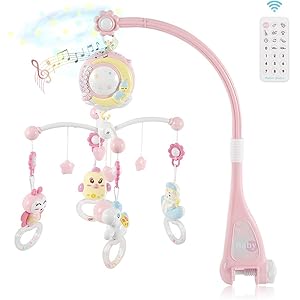 Strategy ベッドメリー ベビーベッドおもちゃ 赤ちゃんメリー ベッドオルゴール 360回転 音楽 投影 リモコン…