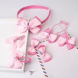 髪飾り　子供　女の子　ヘアピン　髪留め　ヘアクリップ　ヘアアクセサリ　可愛い　七点セット　蝶結び　きれい　ギフト　誕生日 (H)