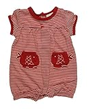 Absorbaベビー女の子ストライプキャップスリーブOnesie カラー: レッド