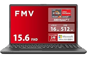 富士通 ノートパソコン FMV Note A WA1-K2 (MS Office 2024/Win 11/15.6型/AMD Ryzen 7/16GB/SSD 512GB/スーパーマルチドライブ) FMVWK2A175_AZ