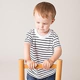 (ラークウッド) Larkwood ベビー・幼児用 半袖 ボーダーTシャツ 夏 (18-24ヶ月) (ホワイト/オックスフォードネイビー)