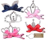 Genda 2Archer(JP)　可愛い　王冠　リボン　ヘアピン 女の子 ヘアクリップ　お姫様　誕生日　パーティ　記念日 イベント 写真　ヘアアクセサリー 髪飾り 子供 ヘア クリップ　5個セット　