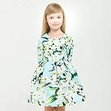 Karchi 可愛い 花柄Tシャツ チュチュスカート　ドレス　　衣装　幼児　子供　女の子　かわいい　綿　服　Tシャツトップ　　衣装　贈り物　 (130)