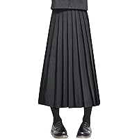 Amazon.co.jp: [RONGUI] 60cm プリーツスカート ミドル丈 黒 制服