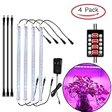 MULGORE植物成長ライト28W LED植物光ストリップ4in1柔軟なソフト植物は、庭用アダプタ付きランプを生育します。温室ポットカルチャー水耕栽培屋内植物4つのライトストリップキット