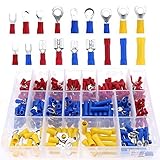 Glarks 330pcs 22-10 Gauge Electrical Insulated Solderless Crimp Terminals Connectors Assortment Kit 