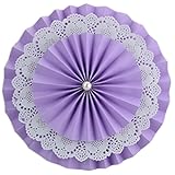 Aimeart Tissue Fan Decorations直径3個12 Double Layerペーパー花パーティーアクセサリー、パープル