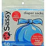 Sassy Diaper Sacks Disposable Diaper Bags Fresh Baby Powder Scent by Sassy