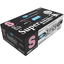 Amazon.co.jp: フジナップ スーパーニトリルグローブ 粉無し ブラック
