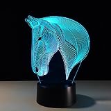 3d夜ランプ、liyudl 3d Illusionナイトライト7色変更テーブルデスクデコレーションランプ、スマートタッチボタンコントロールライトUSB電源またはバッテリ寝室子供部屋装飾夜ライト
