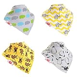 Zippy Fun Baby and Toddler Bandana Bib - Absorbent 100% Cotton Front Dribble Bibs with Adjustable St