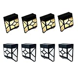 Baoblaze 8個セット　壁掛け式　太陽光発電ライト　高輝度　屋外 玄関 ガーデン 通路 車道　省エネ　LED ソーラーライト　取り付け簡単　階段ライト　白色/暖白 - 4ｘ暖白＋白色ｘ4