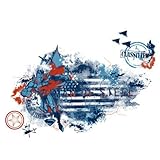 RoomMates RMK2274SLM Superman Man Of Steel Distressed Flag Peel and Stick Giant Wall Decals [並行輸入品]