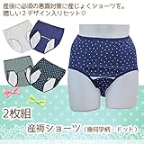 Skip House(スキップハウス) 　2枚組　マタニティ　産褥ショーツ　幾何学柄　＜産後用＞　RM-5013 (M-L, ブルー系)