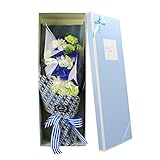 花束　フラワー ソープフラワー　カード 母の日　大切な人へ　バレンタイン　ホワイトデー　入学　卒業　誕生日　結婚記念日　クリスマス お祝い プレゼント (ブルー)