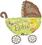 loonballoon Fisher Price CarriageジャングルPolka Dot Buggy 31インチベビーシャワーパーティーMylar Balloon