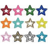 ワッペン 星形スパンコール刺繍 アップリケ 12枚 7cm 12色セット 刺繍パッチ キラキラ 補修 DIY 子供 NYANDELMO ND-0425-R05