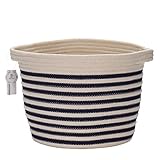 Sea Team 9 Natural Cotton Thread Woven Rope Storage Basket Bin Hamper with Handles for Nursery Kid's