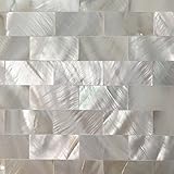 art3dホワイト母のパールシェルモザイクタイルキッチン用Backsplashes /シャワー壁タイル、12 " x 12 " 6 sheets A18602P6 6