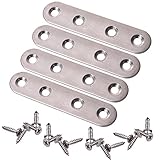 BCP 4pcs 3インチステンレススチールフラットMending修復プレートブラケットコネクター