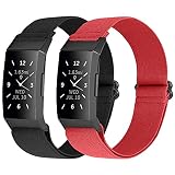 Tiptops コンパチブル Fitbit Charge 4 / Fitbit Charge 3 / Charge 3 SE ナイロン弾性スポーツバンド交換用ストレッチバンド ストラップ