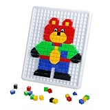 プラスチック ペグボード ジグソー パズル キューブ くぎ ペグ ボックス 約420個 積み木 知育玩具